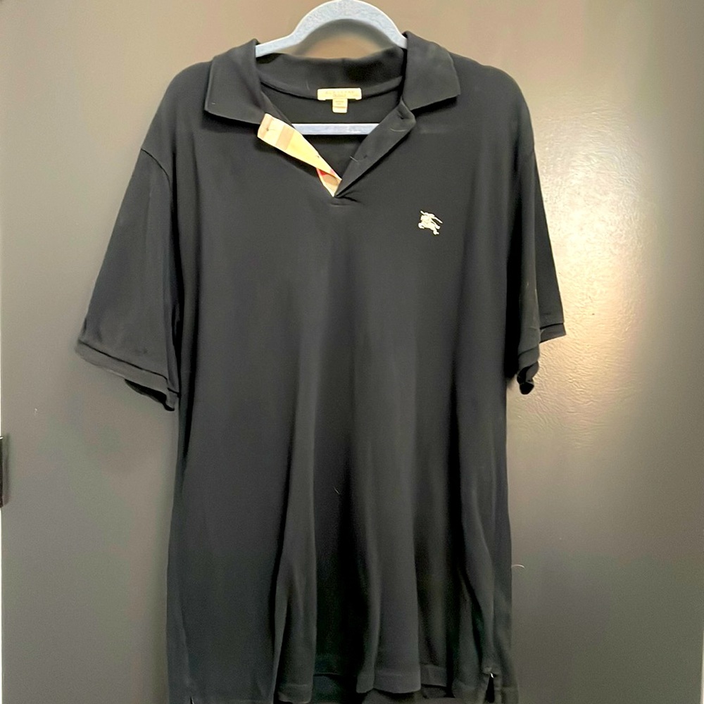 Burberry black mens polo XL